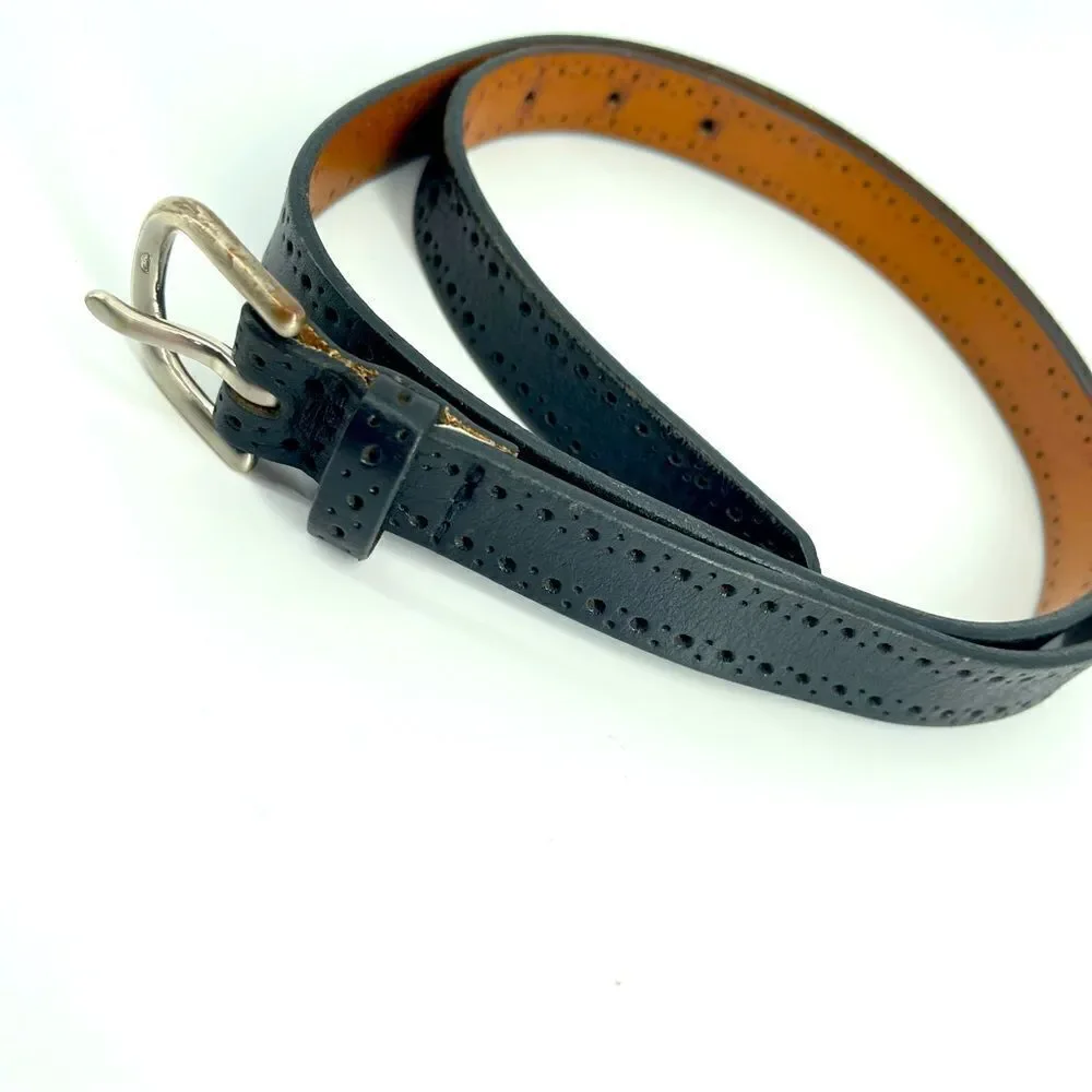Banana Republic Women’s Black Genuine Italian Leather 184731 Skinny Belt Large